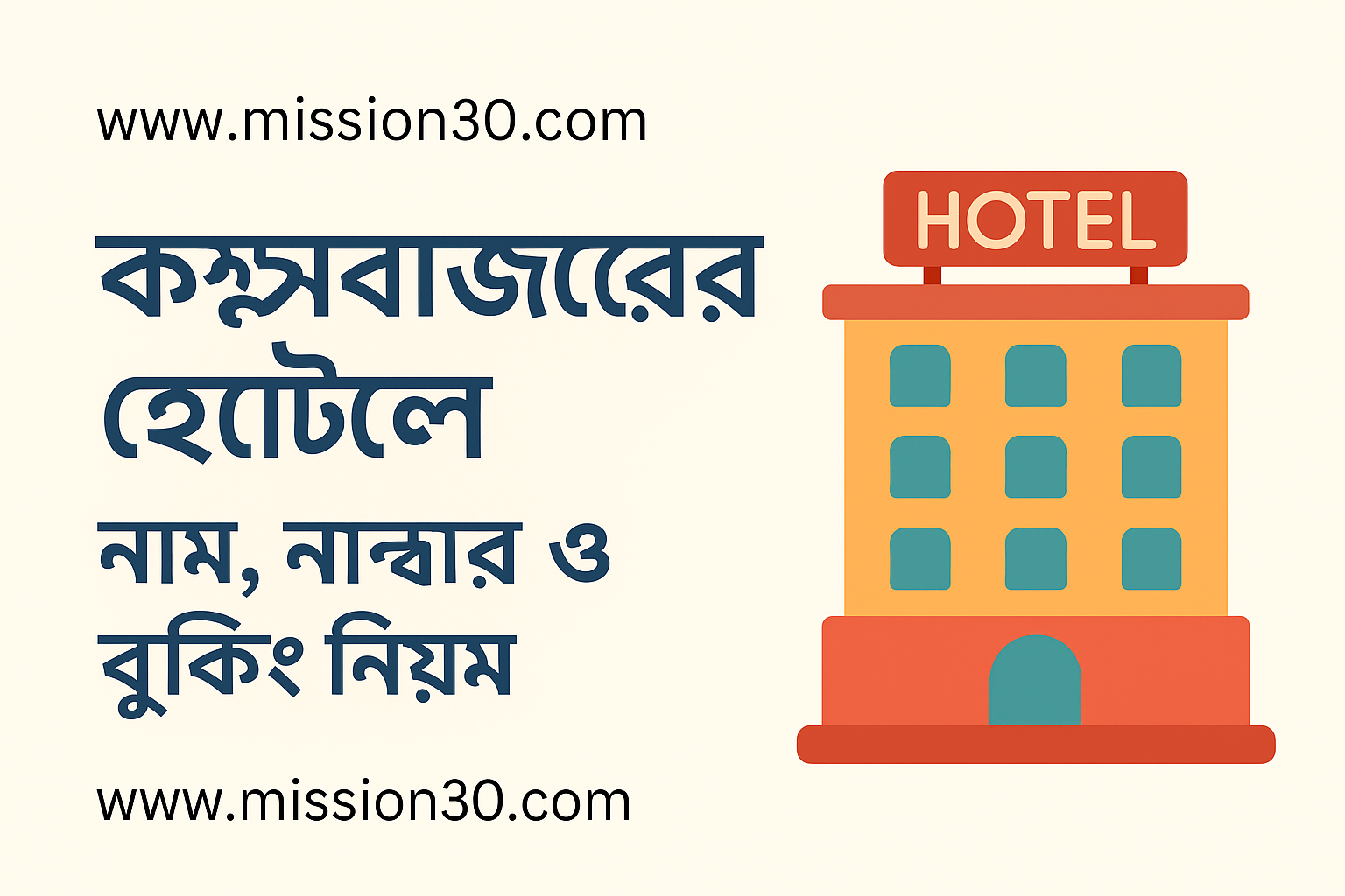 কক্সবাজারের জনপ্রিয় হোটেলগুলোর নাম ঠিকানা বুকিং নিয়ম নাম্বার।